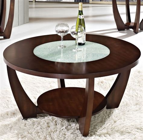 Rafael Merlot Cherry Cracked Glass Cocktail Table Cherry Wood Coffee Table Round Coffee Table