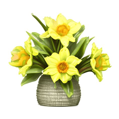 Hyperdetailed Realistic Daffodil Flower Arrangement · Creative Fabrica