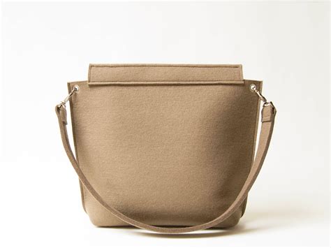 Off Wool Felt Flap Bag Taupe Tote Bag Taupe Bag Womens Bag