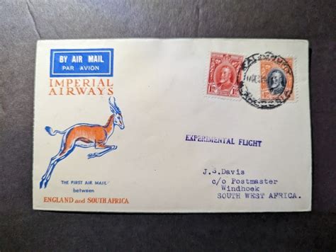 S Rhodesia Airmail First Flight Cover Ffc Bulawayo To Windhoek Swa