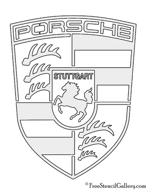 the porsche logo is shown in black and white, with an outline of a ...