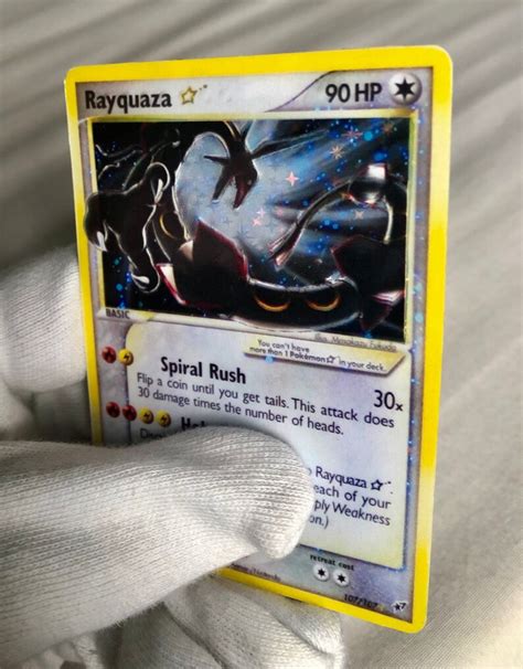 Rayquaza Gold Star Layered Holographic Star Foil Holo Ex Etsy