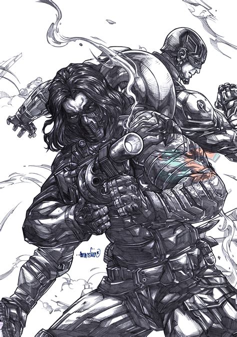 Winter Soldier Pencils By Emmshin On Deviantart