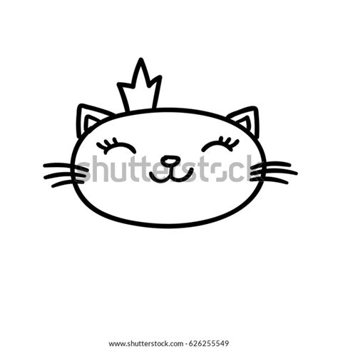 Cute Princess Cat Vector Illustration Stock Vector Royalty Free