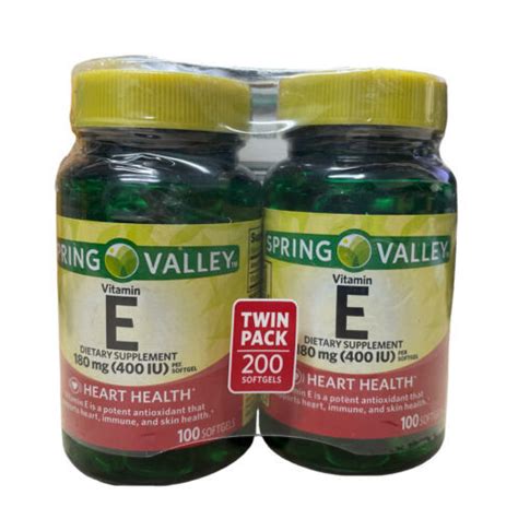 Spring Valley Vitamin E Softgels Mg Iu Softgels Twin Pack