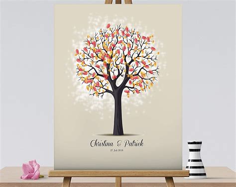 Fingerabdruckbaum Zur Hochzeit Leinwand Hochzeitsgeschenk