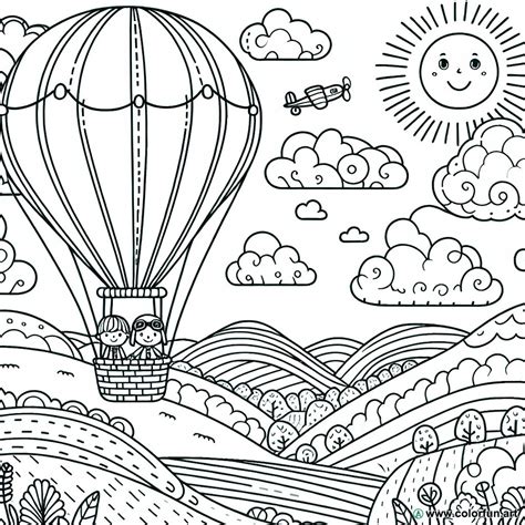 10 Coloriages De Montgolfières Coloriages Gratuits pour Enfants