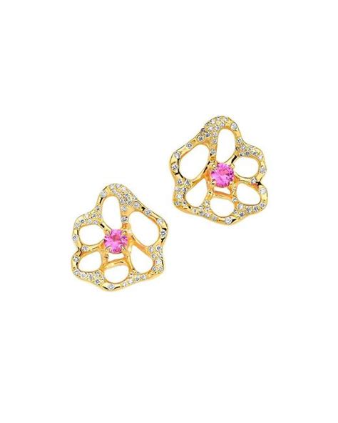 Ippolita Stardust Drizzle Flora Small 18k Yellow Gold Pink Sapphires