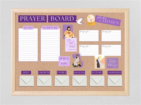 Prayer Board Starter Kit Purple Prayer Board Template Etsy