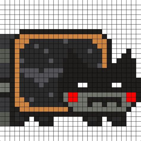 Nyan Cat Pixel Art With Grid