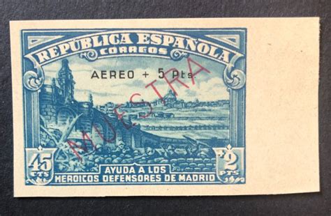 Spain Stamp With Muestra In Red Ink Imperforated Catawiki