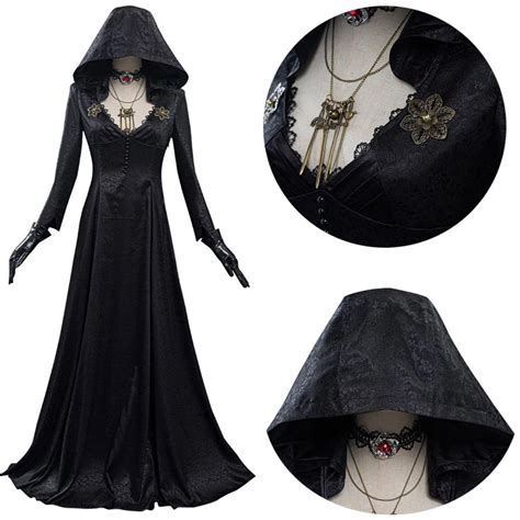 Resident Evil Village Lady Dimitrescu Cosplay Vampire Dress Halloween ...