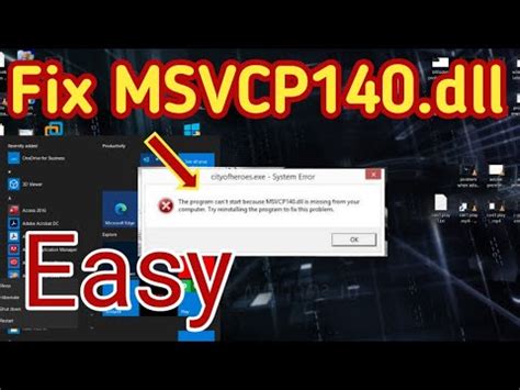 MSVCP Dll File Missing YouTube