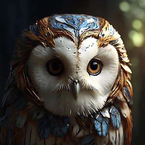 Premium Photo Hyperrealistic Barn Owl With Wind Elemental Essence