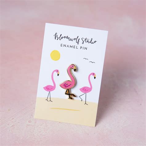 Flamingo Enamel Pin Cute Enamel Pin Pink Flamingo Pin Etsy