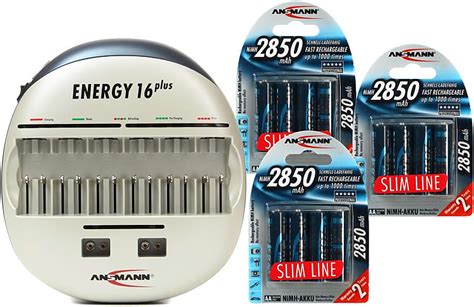 Ansmann Energy 16 Plus Battery Charger And 12 Aa Batteries Reverb