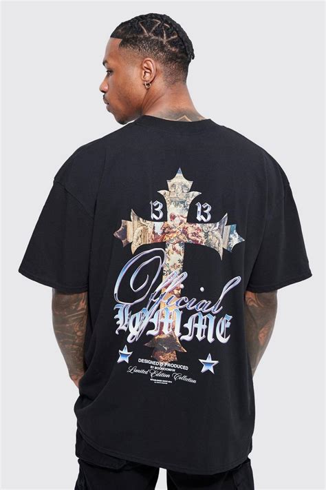 Mens Oversized Renaissance Infill Graphic T Shirt Boohoo Uk