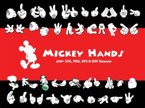 Mickey Hands SVG Bundle Mickey And Minnie Hands Svg Mickey Gloves SVG