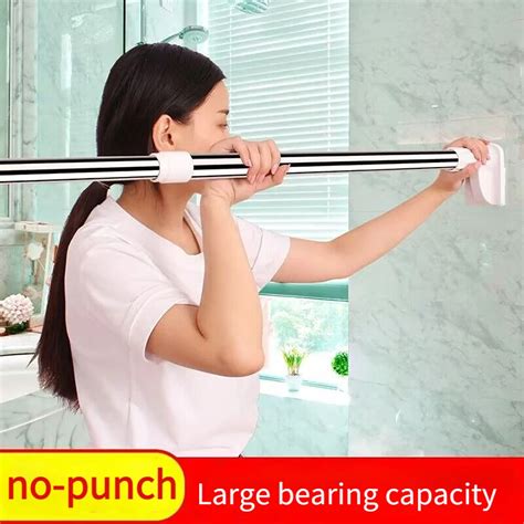 Telescopic Clothing Rod Punch Free Adjustable Shower Curtain Rods And