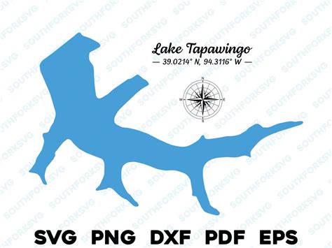 Lake Tapawingo Missouri Map Shape Silhouette Svg Png Dxf Pdf Eps Vector Graphic Design Cut