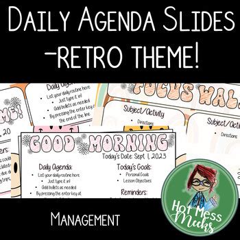 *Editable* Daily Agenda Slides - Morning Meeting - RETRO Theme! | TPT