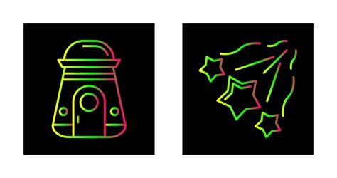 Space Capsule And Falling Stars Icon Vector Art At Vecteezy