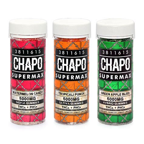 Chapo Extrax Supermax Thcaphcplive Resin 5000 Mg Gummies 3 Flavor