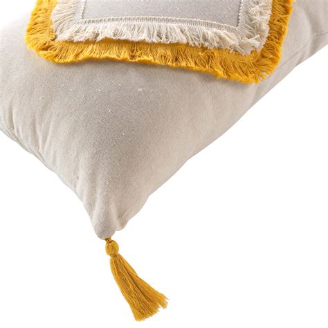 Coussin rectangulaire 30 x 50 cm Malory Jaune Déco textile Eminza