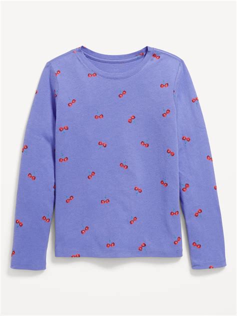 T shirt ultra doux à manches longues à imprimé pour fille Old Navy