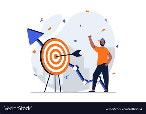 Business Success Web Concept With Character Scene Vector Image