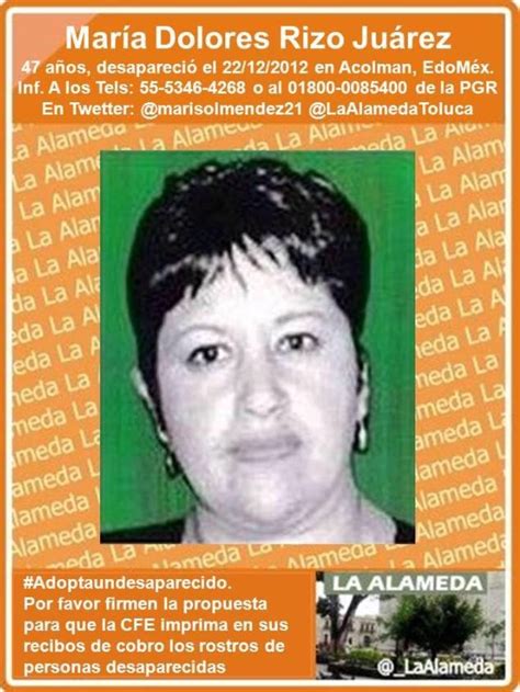 La Alameda EdoMex On Twitter TeBuscamos Maria Dolores Rizo Juarez