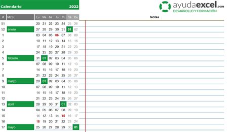 Plantillas Calendario Excel Ayuda Excel