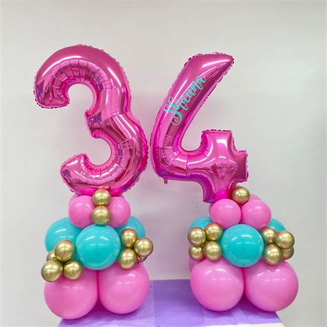 26 Inch Number Balloon Double Stack ( Air filled ) - Confetti Balloons