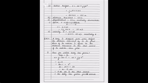 Motion In One Dimensions Handwriting Note With Example Solution Part 2