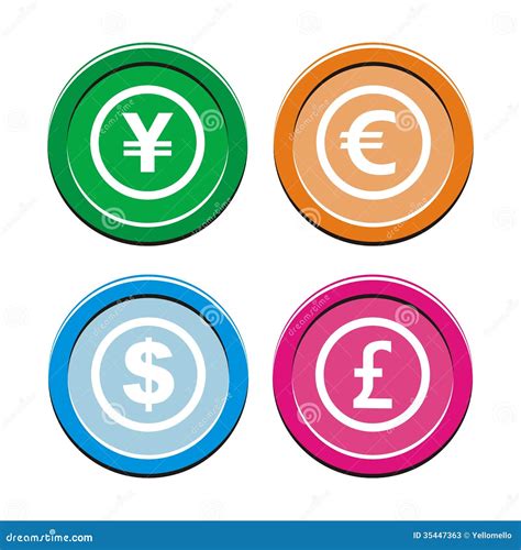 Currency Circle Icon Sets Stock Vector Illustration Of Banking