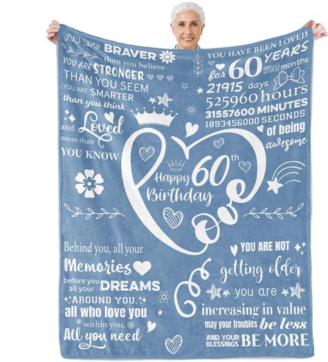 Paready 60th Birthday T For Women 60th Birthday Throw Blanket 60 Year Old Birthday Ts