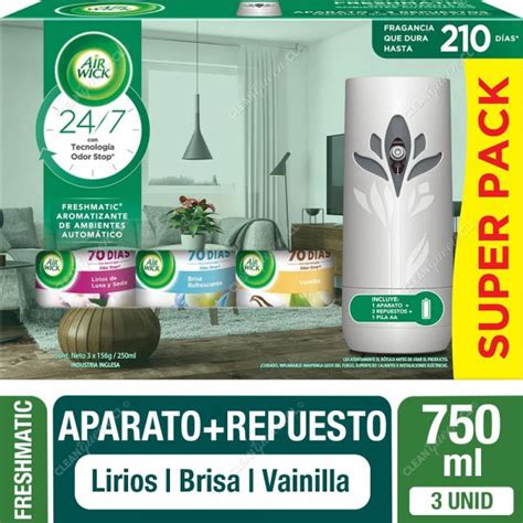 Aparato Repuesto Aromatizante Freshmatic Air Wick Súper Pack 250 ml c