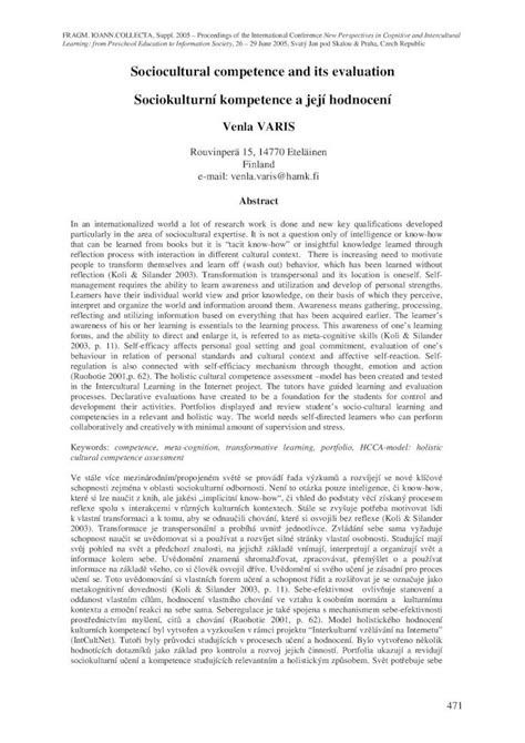 PDF Venla Varis Sociocultural Competence And Its Evaluation 2005