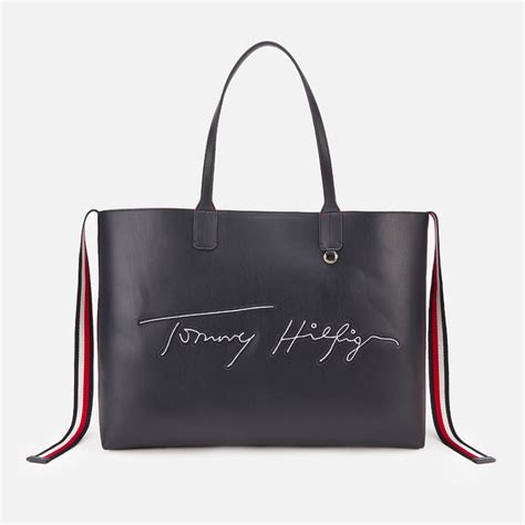 Tommy Hilfiger Womens Iconic Signature Tote Bag Desert Sky