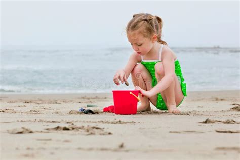 Girl Playing In The Sand Stock Image Image Of Play Friendship 10103449