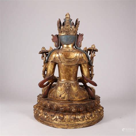 51BidLive A Gilt Lacquered Bronze Figure Of Seated Buddah From Kangxi