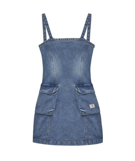 MUSINSA公式 INSTANTFUNK Western Cargo Denim Mini Dress Blue