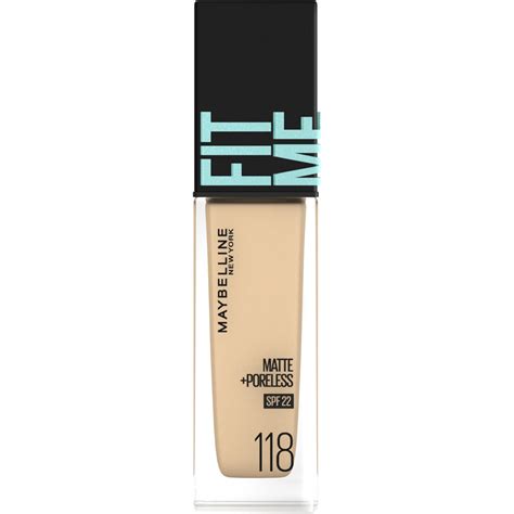 Maybelline Fit Me Matte Poreless Foundation 118 Light Beige 30ml Mannings Online Store