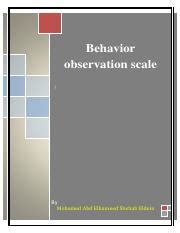 Behavior Observation Scale Pdf Behavior Observation Scale By