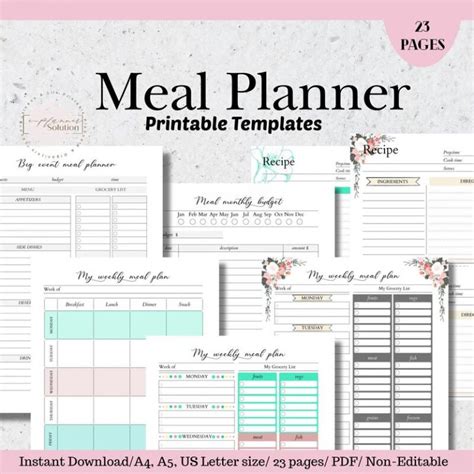 7 Cute And Colorful Meal Planner Printables That Make Meal Planning Easy