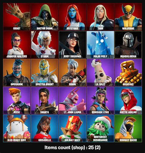 25 Skins Full Access L Arctic Adeline L Lil Split L Renegade Lynx L