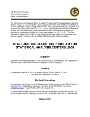 Fillable Online Bjs Ojp Usdoj SJS Bureau Of Justice Statistics