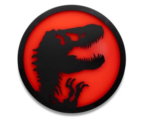 Jurassic Park T Rex Logo Led Wall Light Sign 12 Inches Tall