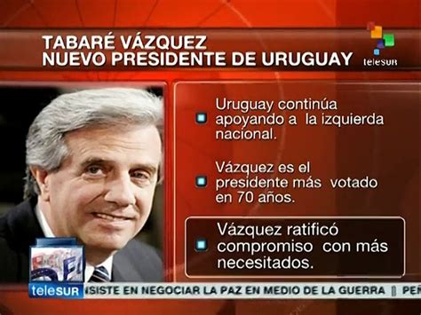 Destacan Medios Uruguayos Triunfo Electoral De Tabaré Vázquez Vídeo