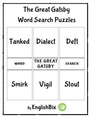 The Great Gatsby Word Search Mini Workbook EnglishBix